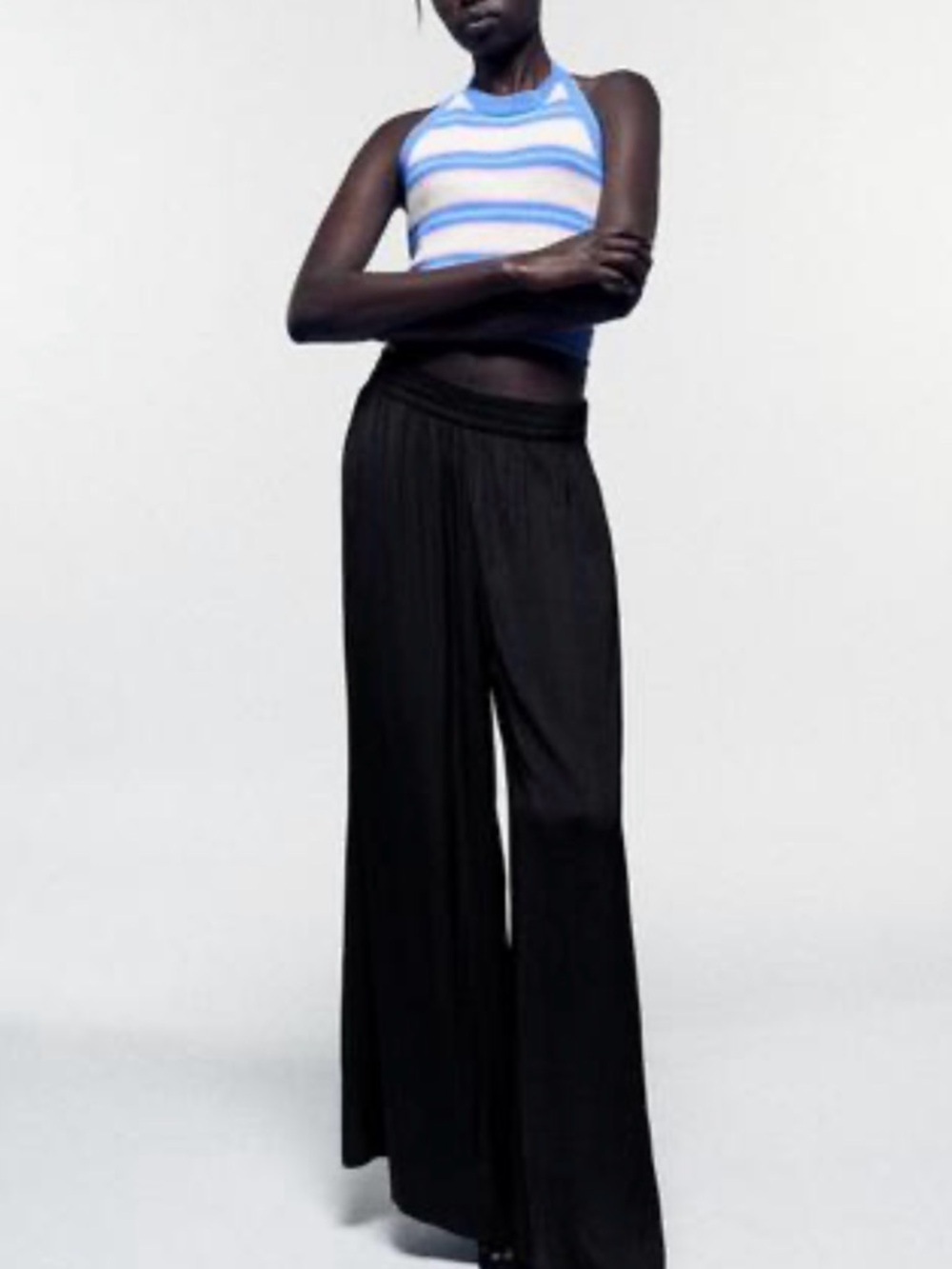 Zara Black Wide-Leg Palazzo Pants